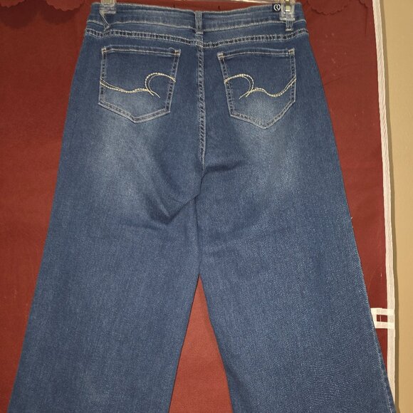 Riders by Lee Stretch Capri Cropped Wide Leg Jeans Size 10 - Picture 2 of 6